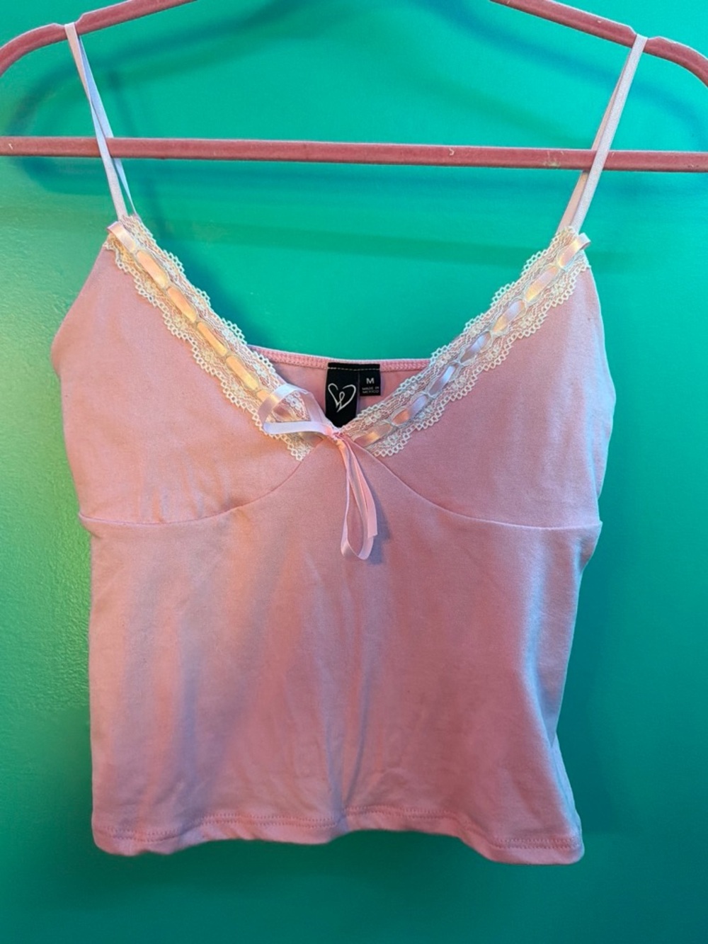 Windsor Pink Lace-Trim Camisole